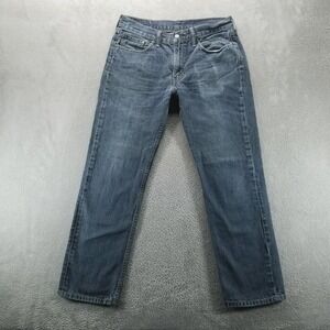 Levis 514 Jeans Mens 33x32 Blue Regular Straight Mid Rise Dark Wash Denim b